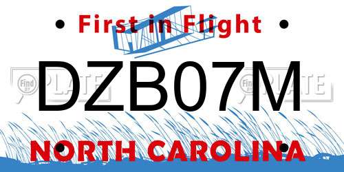 DZB07M North Carolina License Plate