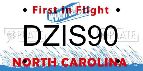 DZIS90 North Carolina License Plate