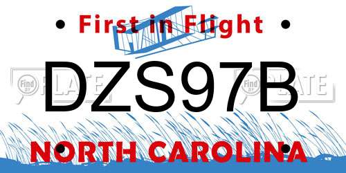 DZS97B North Carolina License Plate
