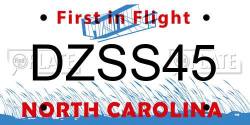DZSS45 North Carolina License Plate