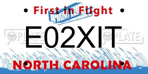 E02XIT North Carolina License Plate