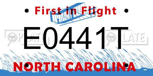 E0441T North Carolina License Plate