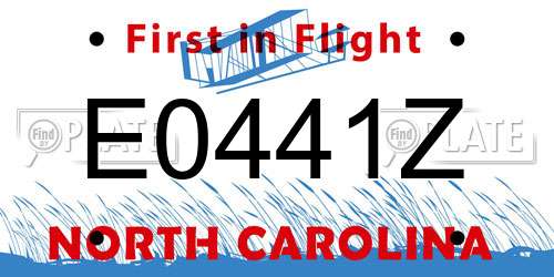 E0441Z North Carolina License Plate