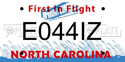 E044IZ North Carolina License Plate