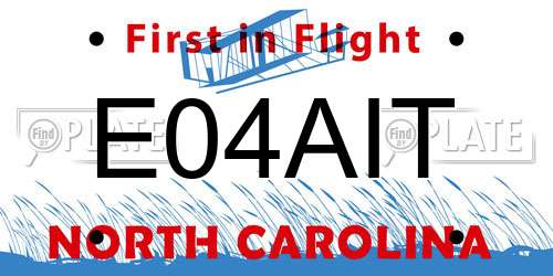 E04AIT North Carolina License Plate