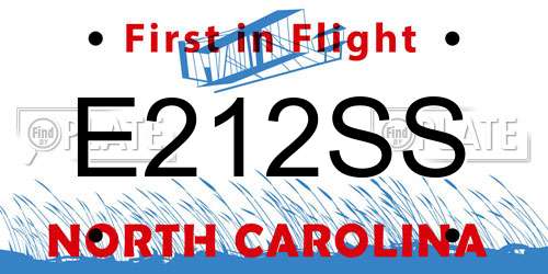 E212SS North Carolina License Plate