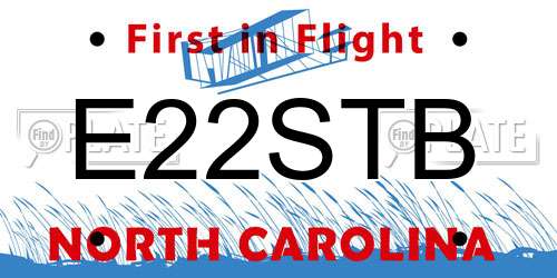E22STB North Carolina License Plate