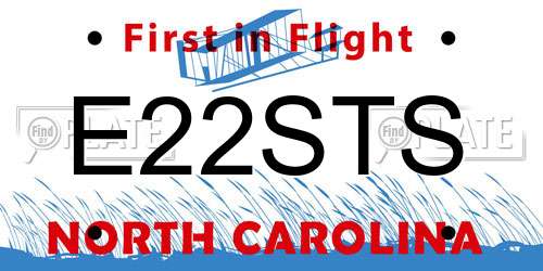 E22STS North Carolina License Plate