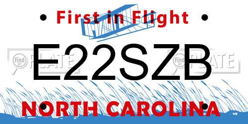 E22SZB North Carolina License Plate