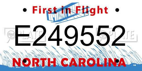 E249552 North Carolina License Plate
