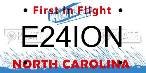 E24ION North Carolina License Plate