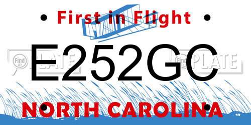 E252GC North Carolina License Plate
