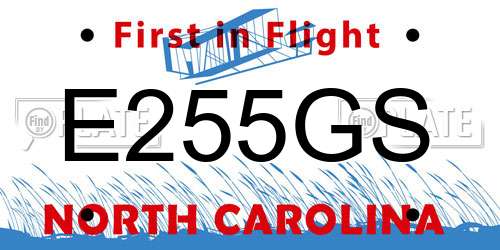 E255GS North Carolina License Plate