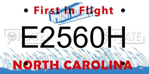 E2560H North Carolina License Plate