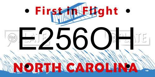 E256OH North Carolina License Plate