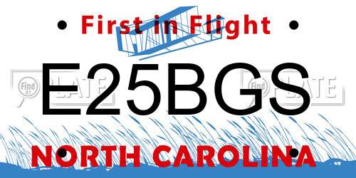 E25BGS North Carolina License Plate