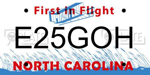 E25GOH North Carolina License Plate