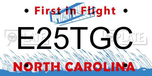 E25TGC North Carolina License Plate
