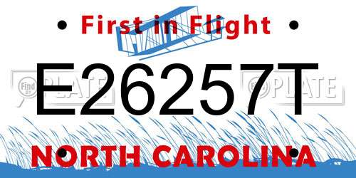 E26257T North Carolina License Plate