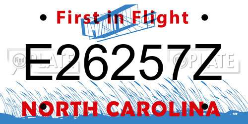 E26257Z North Carolina License Plate