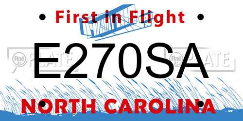 E270SA North Carolina License Plate