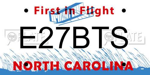 E27BTS North Carolina License Plate