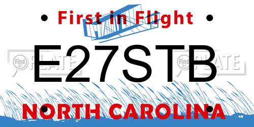E27STB North Carolina License Plate
