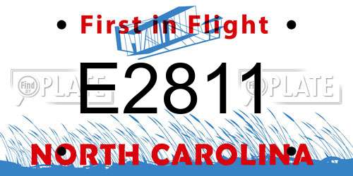 E2811 North Carolina License Plate