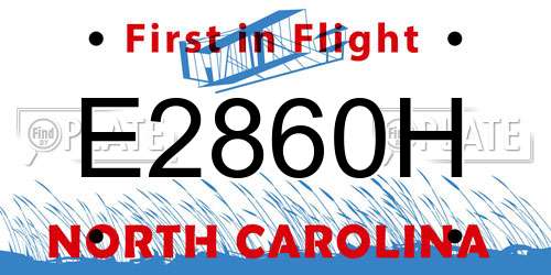 E2860H North Carolina License Plate