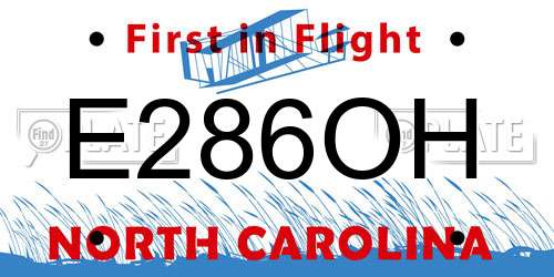 E286OH North Carolina License Plate