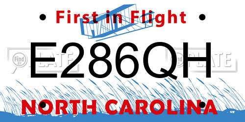 E286QH North Carolina License Plate