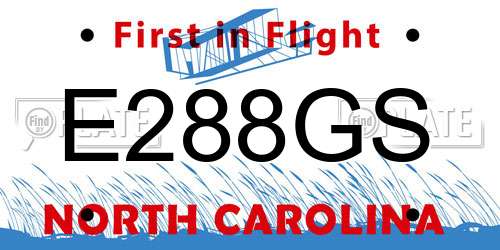 E288GS North Carolina License Plate