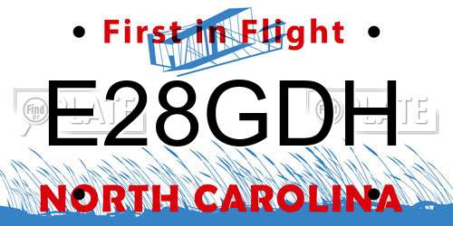 E28GDH North Carolina License Plate