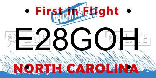 E28GOH North Carolina License Plate