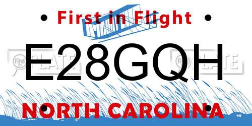 E28GQH North Carolina License Plate