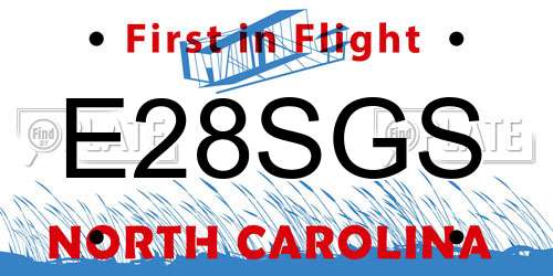 E28SGS North Carolina License Plate