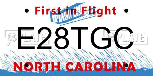 E28TGC North Carolina License Plate