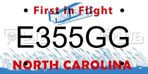 E355GG North Carolina License Plate