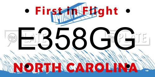 E358GG North Carolina License Plate