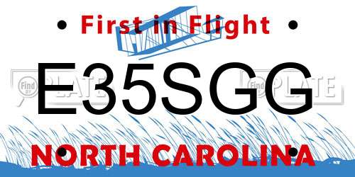 E35SGG North Carolina License Plate