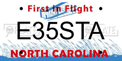 E35STA North Carolina License Plate