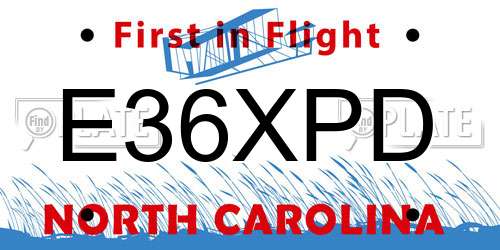 E36XPD North Carolina License Plate