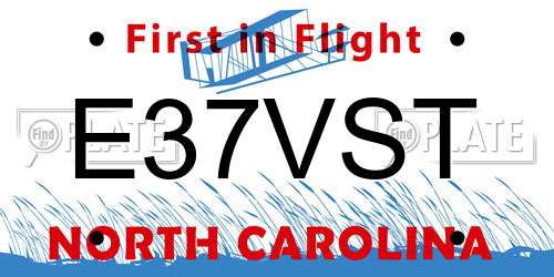 E37VST North Carolina License Plate