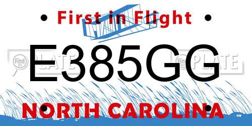 E385GG North Carolina License Plate
