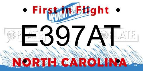 E397AT North Carolina License Plate