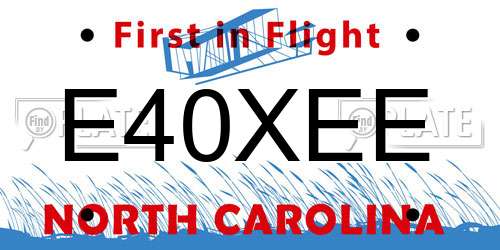 E40XEE North Carolina License Plate