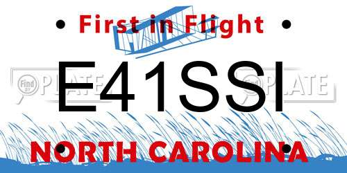 E41SSI North Carolina License Plate