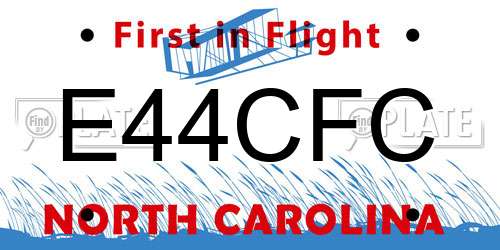 E44CFC North Carolina License Plate
