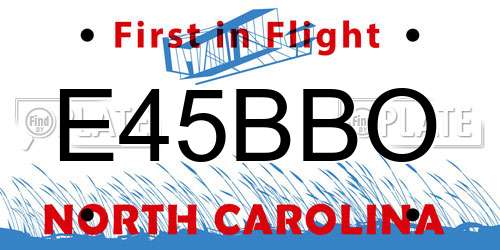 E45BBO North Carolina License Plate