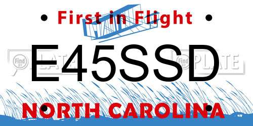 E45SSD North Carolina License Plate